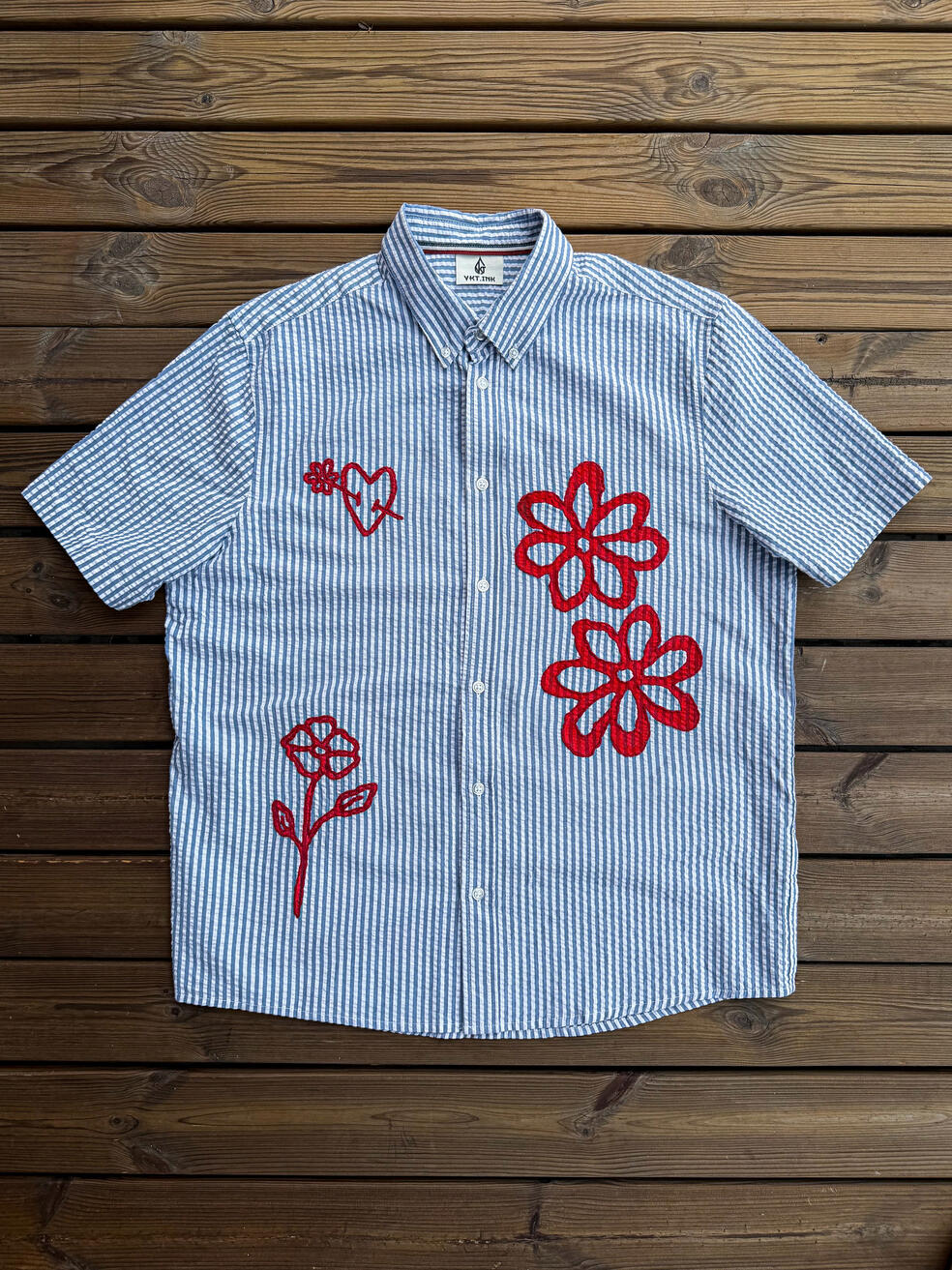 Red Flowers & Heart Shirt (L)